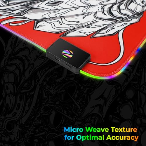 ZEBRONICS Blaze XL RGB Gaming Mouse pad (Designed by Santanu Hazarika) 80 x 30cm with 13 RGB Modes, 2 Levels of Brightness, Micro Weave Texture for Optimal Accuracy(Red + White) - Image 4