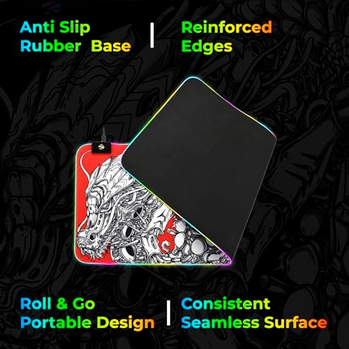 ZEBRONICS Blaze XL RGB Gaming Mouse pad (Designed by Santanu Hazarika) 80 x 30cm with 13 RGB Modes, 2 Levels of Brightness, Micro Weave Texture for Optimal Accuracy(Red + White) - Image 5