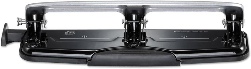 Bostitch Office inPRESS 12 Reduced Effort Three-Hole Punch, Silver/Black (2101) - Image 3