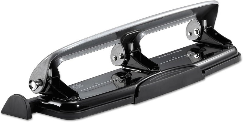 Bostitch Office inPRESS 12 Reduced Effort Three-Hole Punch, Silver/Black (2101) - Image 4