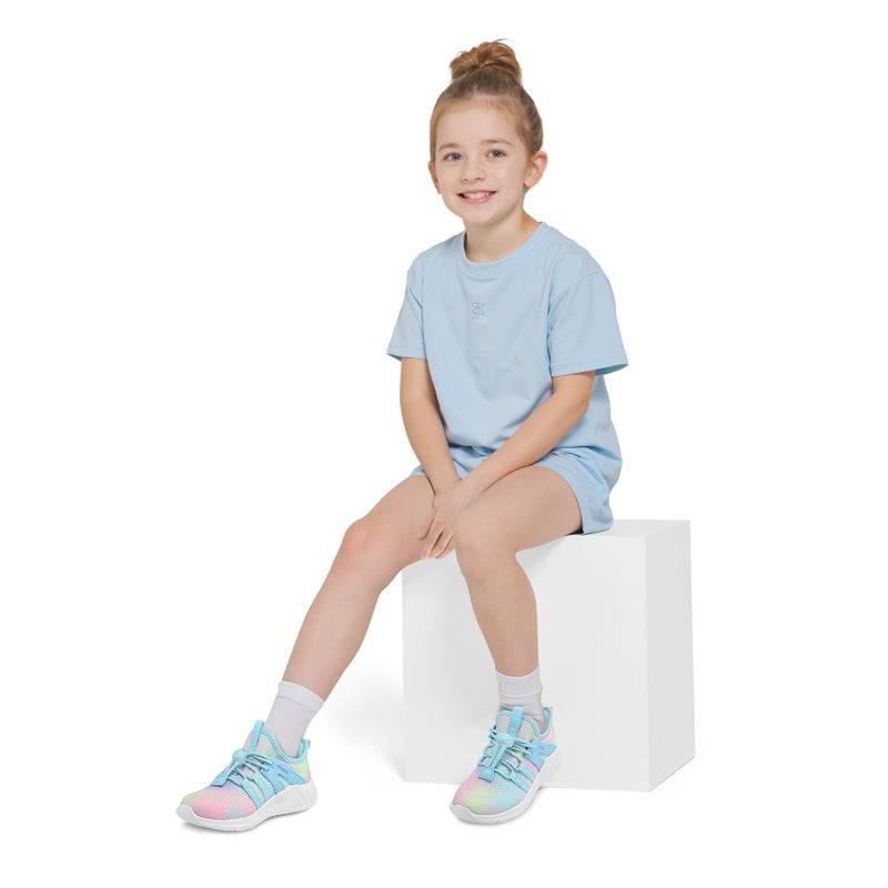 RUNSIDE Girls Tennis Shoes Lightweight Sports Kids Sneakers Lace-up for Running/Walking, Toddler/Little Kid/Big Kid Gradient Blue - Image 2