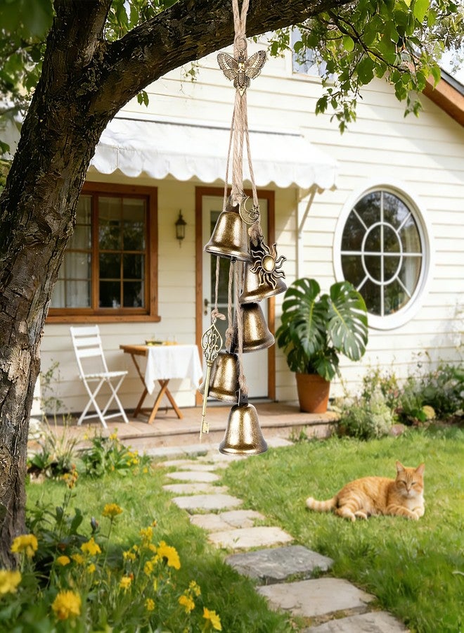 Resflyar 2 Pcs Witch Bells for Door Knob for Protection Witch Wind Chimes Door Hanger Brass Bells Hanging Witchcraft Wicca Supplies Wiccan Magic Wind Chimes Witchy Room Home Door Decor Gifts - Image 5