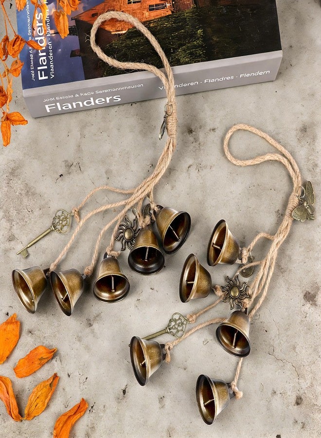 Resflyar 2 Pcs Witch Bells for Door Knob for Protection Witch Wind Chimes Door Hanger Brass Bells Hanging Witchcraft Wicca Supplies Wiccan Magic Wind Chimes Witchy Room Home Door Decor Gifts - Image 4