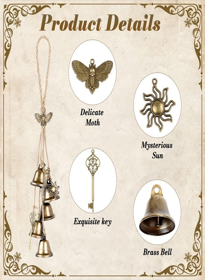 Resflyar 2 Pcs Witch Bells for Door Knob for Protection Witch Wind Chimes Door Hanger Brass Bells Hanging Witchcraft Wicca Supplies Wiccan Magic Wind Chimes Witchy Room Home Door Decor Gifts - Image 3