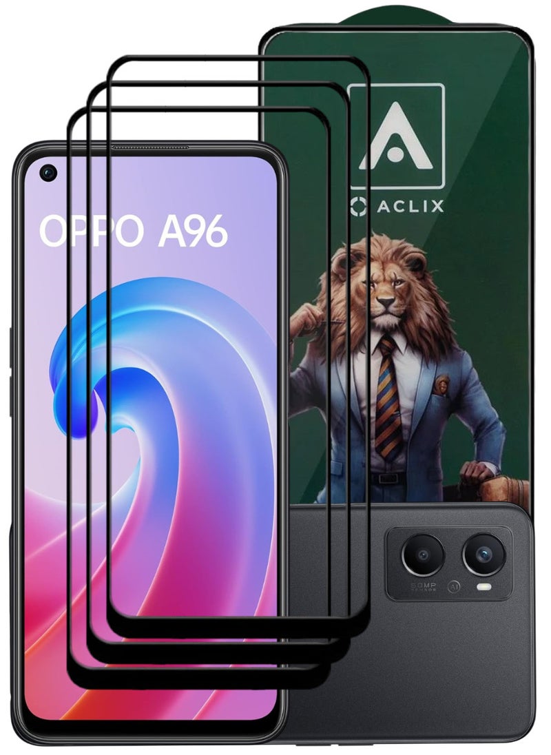 ACLIX 3 Pieces Antistatic ESD Dustproof Premium Quality High Definition Tempered Glass Screen Protector Designed For Oppo A96 - Image 1