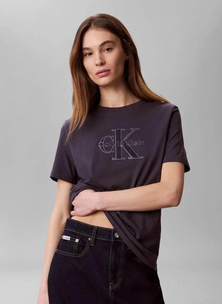 Textured Monologo Terry T-Shirt