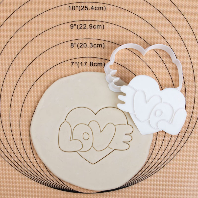 Flycalf Cookie Cutters Love Set of 7 with Plunger Stamps Detailed Holiday Cake PLA 3.5" Baking Accessories Cutter Molds Gifts to for Party Kitchen Supplies - Image 2