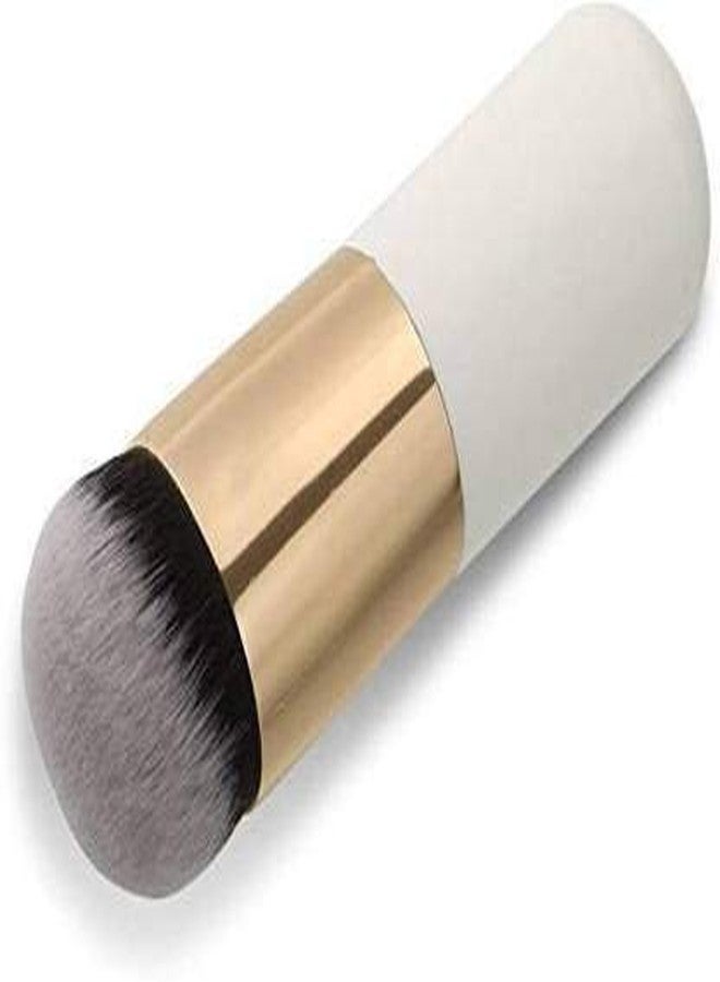 Makeup Cosmetic Brush and Oval Foundation Brush with Sponge Puff ( White) - Image 4