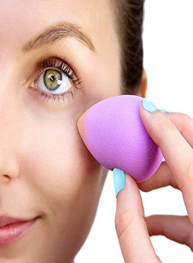 Makeup Cosmetic Brush and Oval Foundation Brush with Sponge Puff ( White) - Image 3