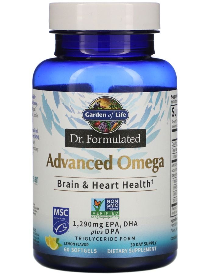 Garden of Life أوميغا ليمون المتقدمة من د. فورموليتي 60 كبسولة لينة