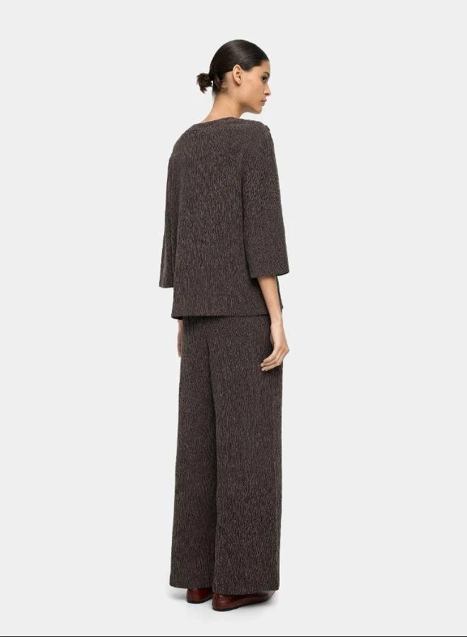 Parfois Brown Trousers with pockets and texture for Women | Best Price UAE