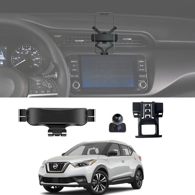 TRX AUTO Phone Holder Mount With Gravity Phone Holder For Nissan Kicks 2017 To 2023 | Nissan Kicks Accessories 2024 | Kicks Mobile Phone Holder - Image 1