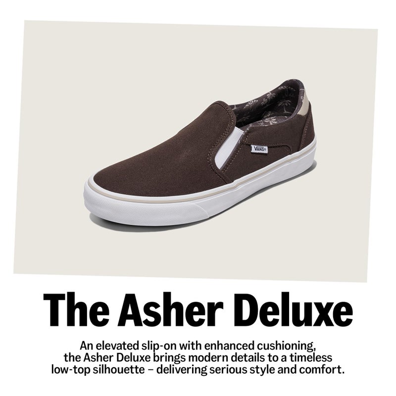 Vans Women's Asher Deluxe Slip-On Shoe | Comfortable Sneakers for Fashion, Walking & Everyday Wear, Mono Perforated Blanc De Blanc, 8 - Image 2