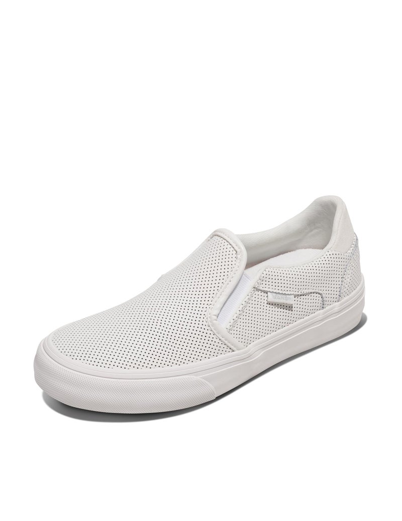Vans Women's Asher Deluxe Slip-On Shoe | Comfortable Sneakers for Fashion, Walking & Everyday Wear, Mono Perforated Blanc De Blanc, 8 - Image 1