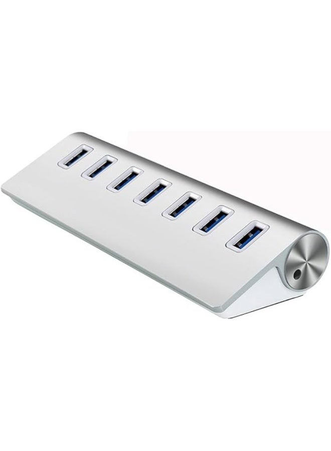 7-Port USB 2.0 Hub High-Speed Aluminum Multi USB Expander with 60cm Cable for Laptop, PC, MacBook and iMac - Image 3