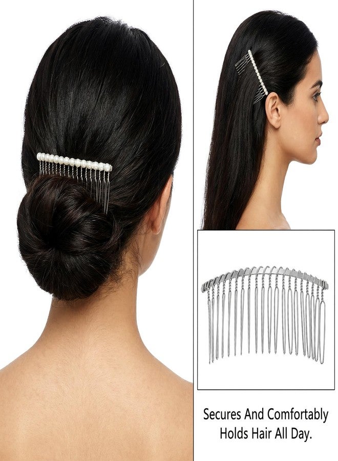 Shimmeroo 3PCS Veil Comb, Shimmeroo 20 Teeth Metal Hair Comb Ribbon-Wrapped - Image 4