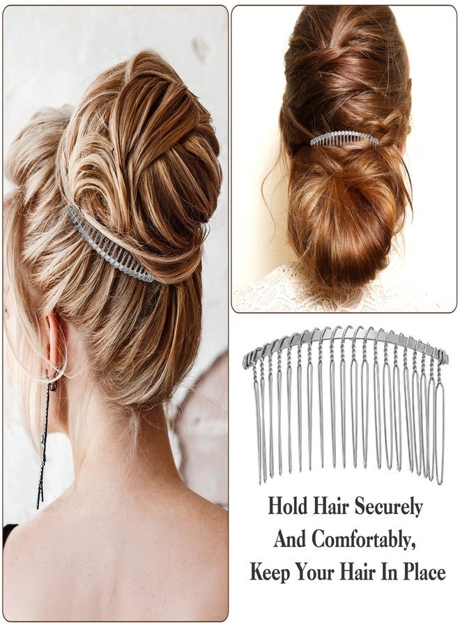 Shimmeroo 3PCS Veil Comb, Shimmeroo 20 Teeth Metal Hair Comb Ribbon-Wrapped - Image 3