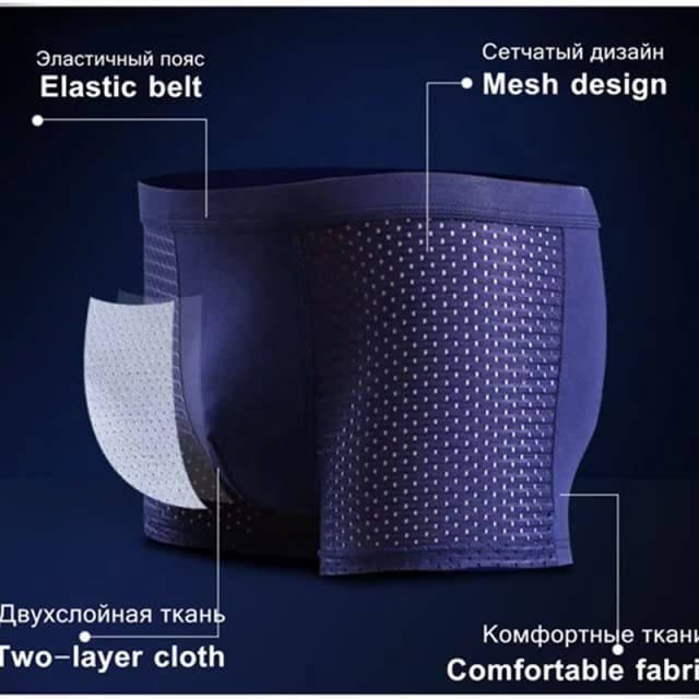 WOLTAX Men Breathable Pouch Men Underwear Packs Mesh Boxer Briefs | Dots Printed Multicolour - Image 5