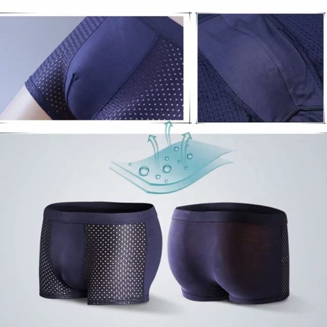 WOLTAX Men Breathable Pouch Men Underwear Packs Mesh Boxer Briefs | Dots Printed Multicolour - Image 4