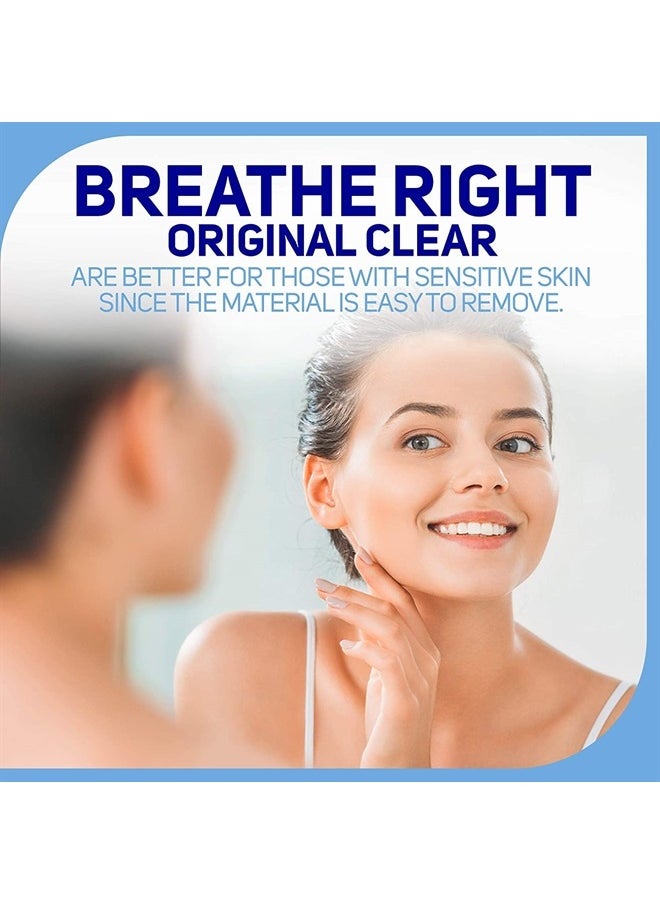 Breathe Right - Nasal Strips for Sensitive Skin, Large, Clear, 30 Strips - Image 1