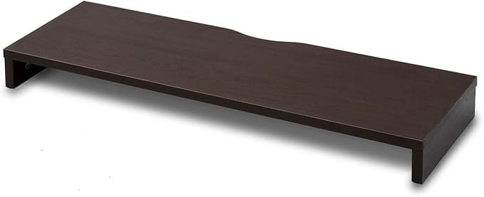 Horoof Home حامل شاشة هوروف هوم® الخشبي – مقاوم للخدوش والبقع والرطوبة والحرارة – حامل كمبيوتر مدمج (80 × 25 × 8 سم، بني) - Image 1