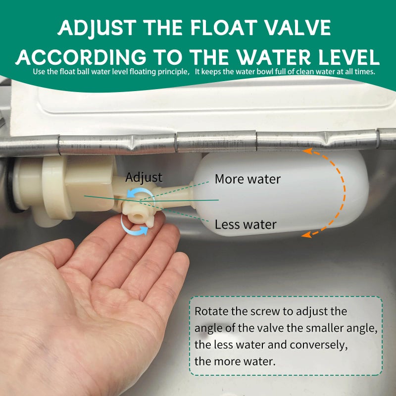 Abustle pig 304 Stainless Steel Automatic Livestock Waterer with Float Valve and 39 inch Water Hose(one end 3/4''), Automatic Animal Water Bowl for Dogs,Horse,Calf,Chicken,Goat, Livestock Horse Waterer Dispenser - Image 4