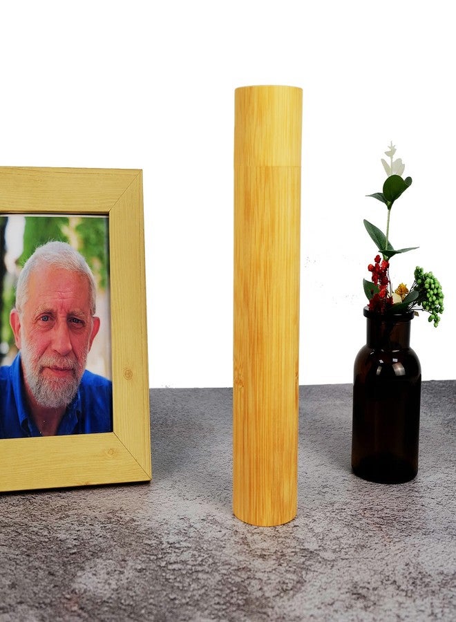 AODIYA Set of 2 Small Bamboo Scattering Urn Tubes and Gray Velvet Bags for Spreading Human Male Female Pet Dog Cat Cremation Ashes - Image 5