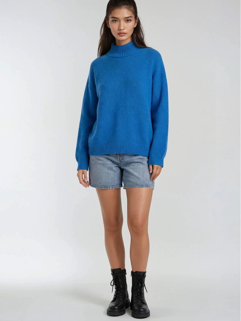 Mixray Relaxed Fit Crew Neck Thick Knit Sweater - Image 3