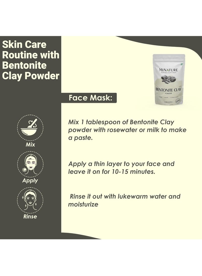 Mi Nature Bentonite  Clay Powder 227g (8 Oz) | 100% Pure Bentonite Fuller's Earth | Natural Clay for Face Masks, Skin Care and Hair Conditioning - Image 5