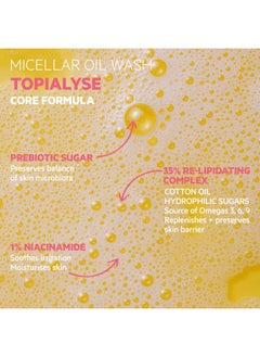 SVR Topialyse Micellar Cleansing Oil Wash For Face & Body 24Hr Moisturizing Bath/Shower Cleanser For Sensitive Dry Skin Prone To Itching And Irritations With Prebiotics & Niacinamide 13.5 Fl.Oz.  - Image 3