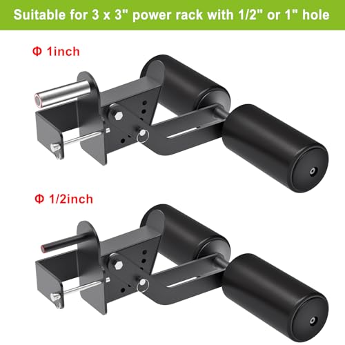 Kipika Nordic Hamstring Curl Squat Rack Attachment for 3" x 3" Power Rack with 1/2" or 1" Hole - Adjustable Leg Hold Down Attachment with Premium Leather Surface - for Ultimate Home Gym Experience - Image 2