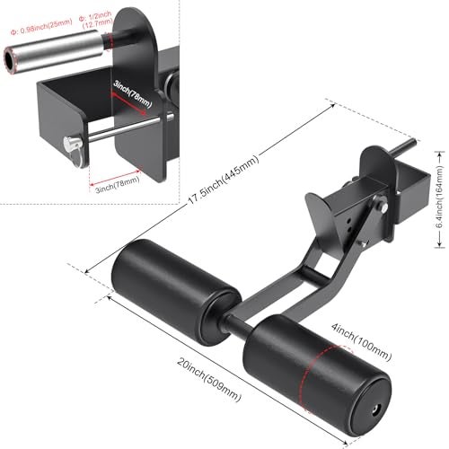 Kipika Nordic Hamstring Curl Squat Rack Attachment for 3" x 3" Power Rack with 1/2" or 1" Hole - Adjustable Leg Hold Down Attachment with Premium Leather Surface - for Ultimate Home Gym Experience - Image 3