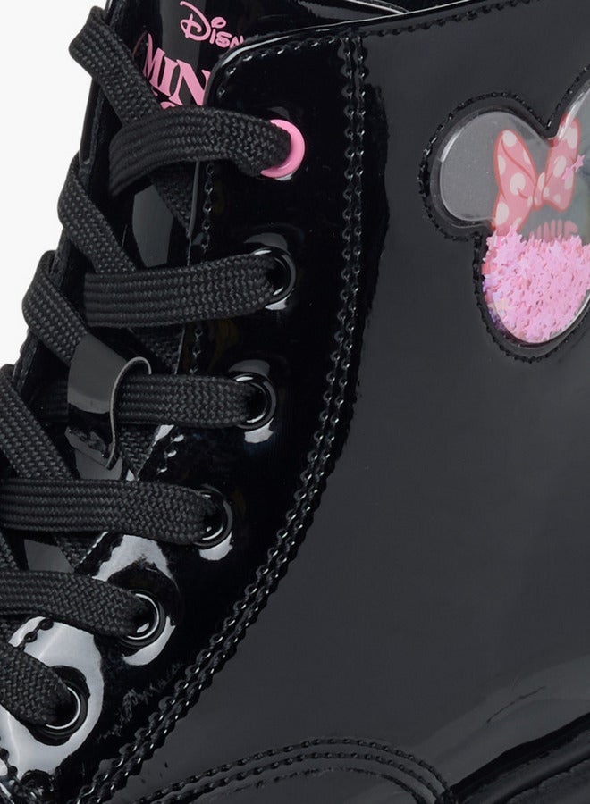 Disney Minnie Mouse Applique Ankle Boots with Zip Closure - Image 4