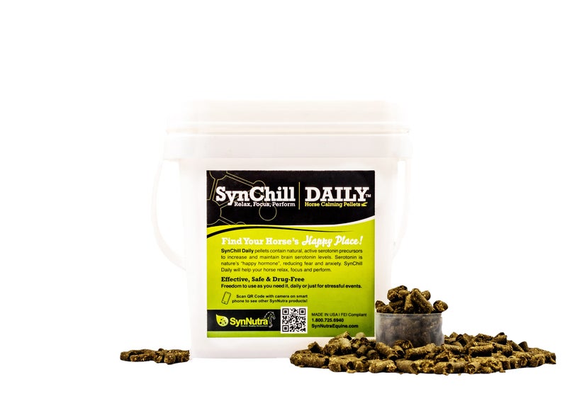 SynNutra Equine SynChill 100% Natural & Nutritional Supplement, Lab Proven Results, Designed for Focus & Performance, Approved by Olympians and Veterinarians, Daily Pellets -30 Servings, Made in USA - Image 1