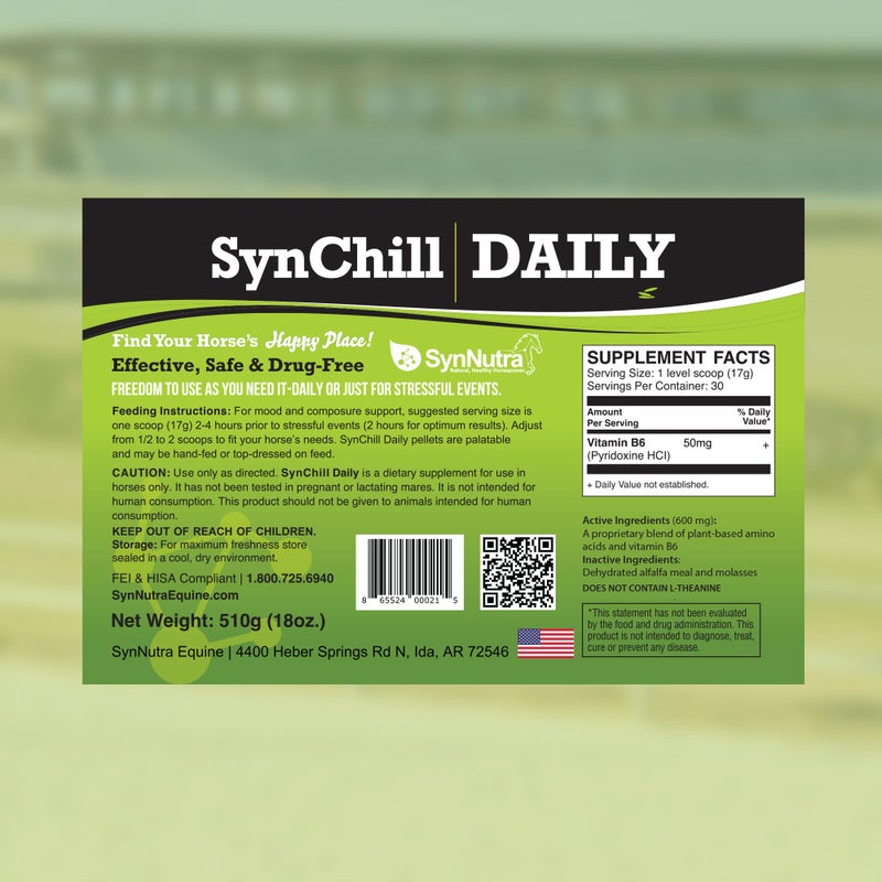 SynNutra Equine SynChill 100% Natural & Nutritional Supplement, Lab Proven Results, Designed for Focus & Performance, Approved by Olympians and Veterinarians, Daily Pellets -30 Servings, Made in USA - Image 2
