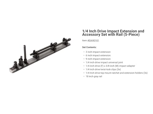 TEKTON 14 38 12 Inch Drive Impact Extension and Accessory Set with Rails and Tray 17Piece SIA99201 - Image 3