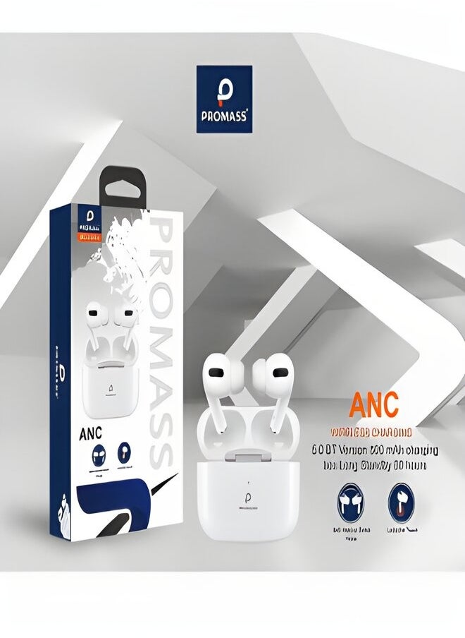 PROMASS - Promax Pro Headphones the Second Generation Are Original Equipped With ANC Noise Cancellation And Have High Specifications In White Color - Image 1