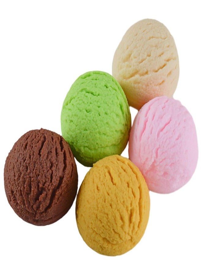 TOYANDONA 5pcs Simulation Ice Cream Simulation Dessert Toy Fake Ice Cream Balls Artificial Ice Cream Scoops Fake Dessert Models Bread Photography Prop Ice Cream Model Food Play PVC Egg Roll - Image 1