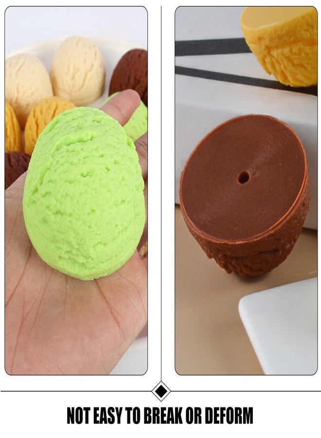 TOYANDONA 5pcs Simulation Ice Cream Simulation Dessert Toy Fake Ice Cream Balls Artificial Ice Cream Scoops Fake Dessert Models Bread Photography Prop Ice Cream Model Food Play PVC Egg Roll - Image 5