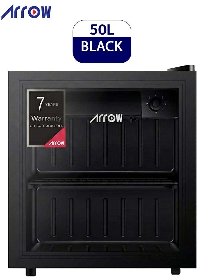 Arrow Beverage Cooler 50L | Holds 42 Cans | 2–18°C Adjustable Cooling | Compact Mini Fridge | Mechanical Control | Black | with 7 Years warranty on compressor | RO-60SCK - Image 4