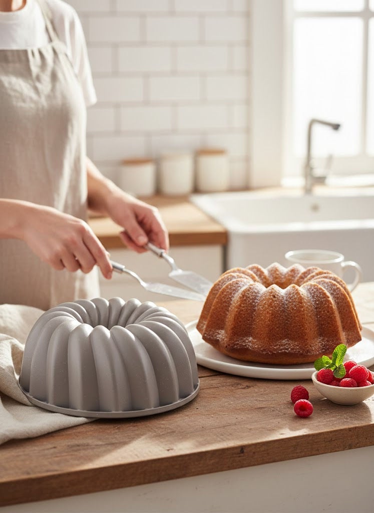 PROCILA Aluminium Granite Non-Stick Classic Mould Pan Grey 24cm - Image 1