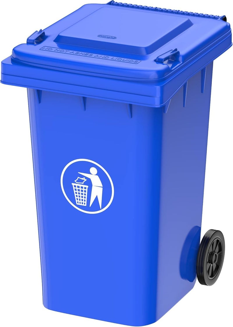 sahaba Plastic Garbage Bin with wheel, Heavy Duty Kitchen DustBin Outdoor Recycle Trash Can Large Industrial Waste bin Trash bin (Blue, 120 L) - Image 1