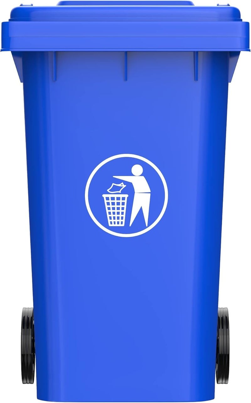 sahaba Plastic Garbage Bin with wheel, Heavy Duty Kitchen DustBin Outdoor Recycle Trash Can Large Industrial Waste bin Trash bin (Blue, 120 L) - Image 2