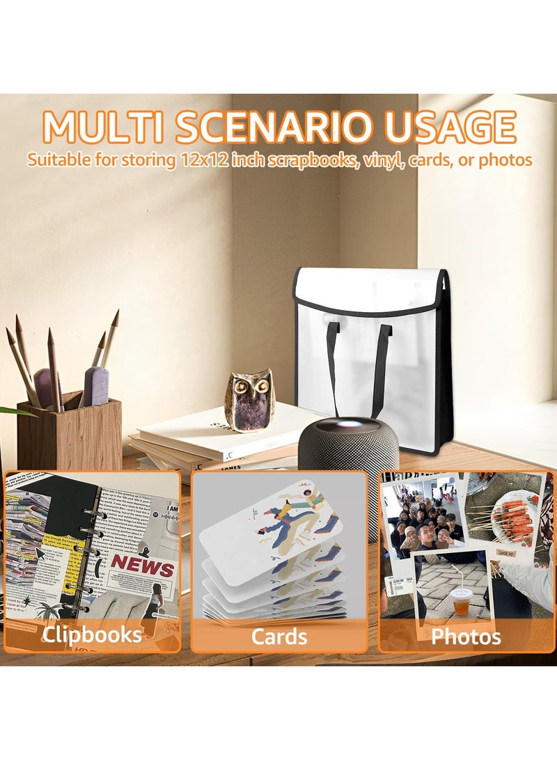 SOLARAE Scrapbook Paper Storage Organizer 3 Pack, Expanding Paper Folio 13.1Ã—3.4Ã—14 Inch, Scrapbook Paper Organizer Bag, Portable Paper Storage, for Storing Papers, Letter, Expanding Paper Folio (Black) - Image 5