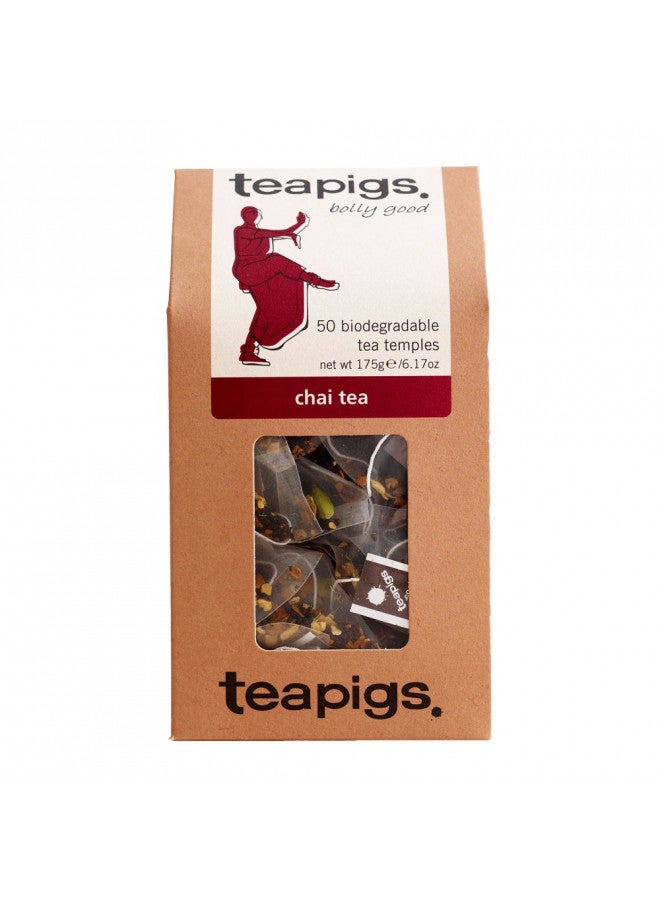 Teapigs Chai Tea Bags Made With Whole Leaves 50 Count (Pack of 1) - Image 1