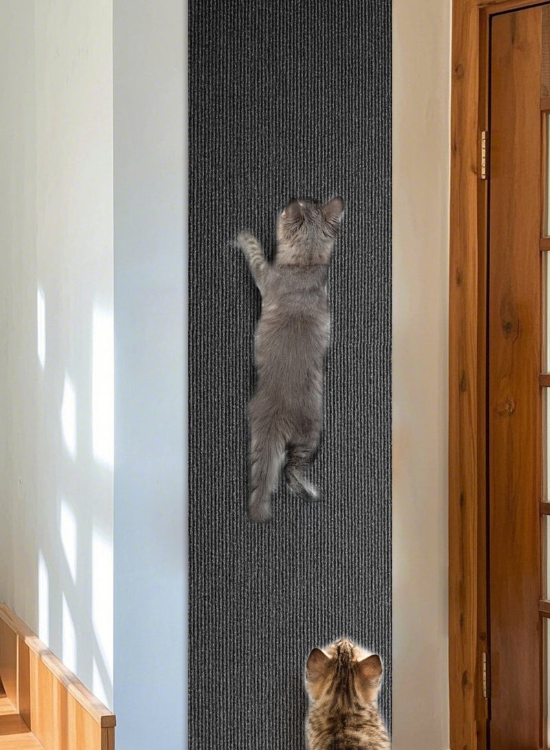 URbazaar Cat Scratch Couch Furniture Protector, Adhesive Cat Scratch Pad Deterrent for Furniture, DIY Climbing Cat Scratcher Couch Protector from Cat Claws Scratching for Indoor (Dark Gray,78.7x15.7In) - Image 5