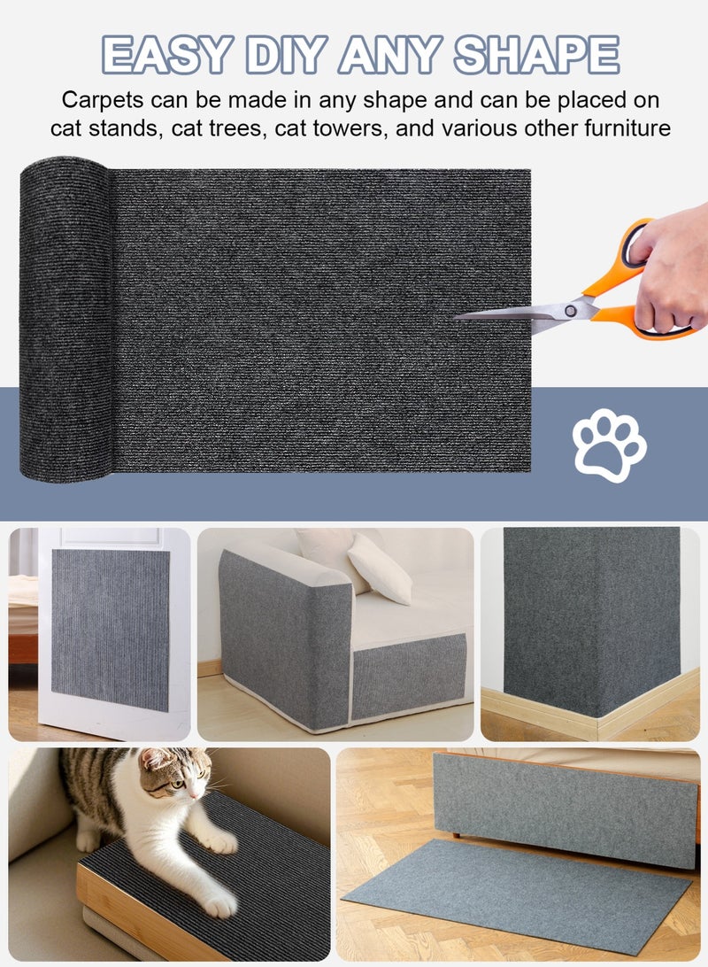 URbazaar Cat Scratch Couch Furniture Protector, Adhesive Cat Scratch Pad Deterrent for Furniture, DIY Climbing Cat Scratcher Couch Protector from Cat Claws Scratching for Indoor (Dark Gray,78.7x15.7In) - Image 4