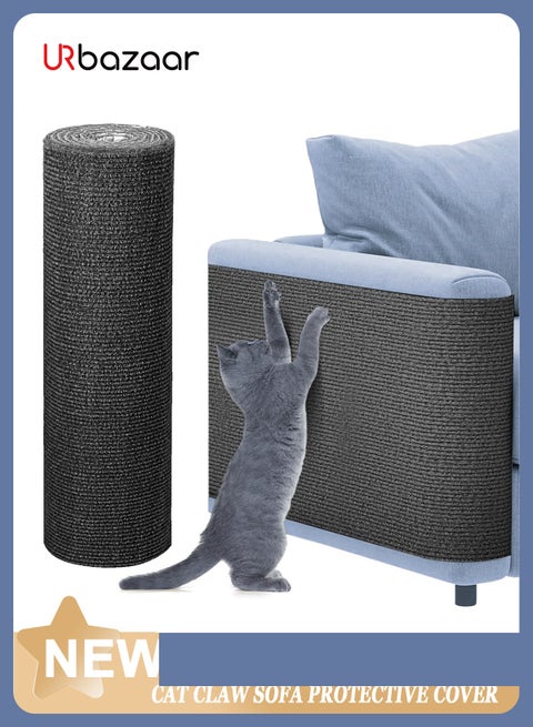 Cat Scratch Couch Furniture Protector, Adhesive Cat Scratch Pad Deterrent for Furniture, DIY Climbing Cat Scratcher Couch Protector from Cat Claws Scratching for Indoor (Dark Gray,78.7x15.7In)