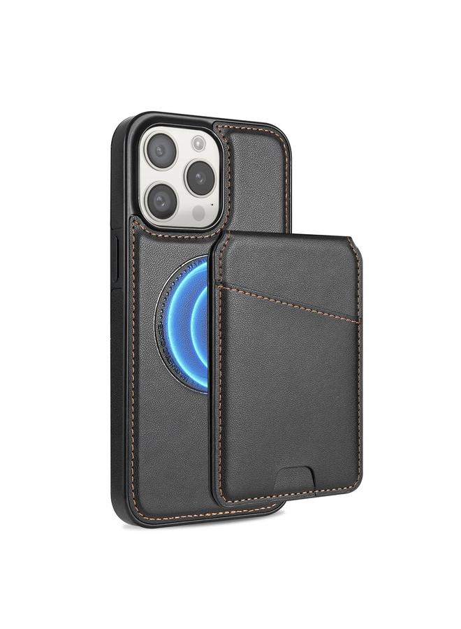 اس-توب جراب هاتف iPhone 15 Pro Max بملمس جلدي وحقيبة بطاقات قابلة للفصل من Magsafe - Image 1