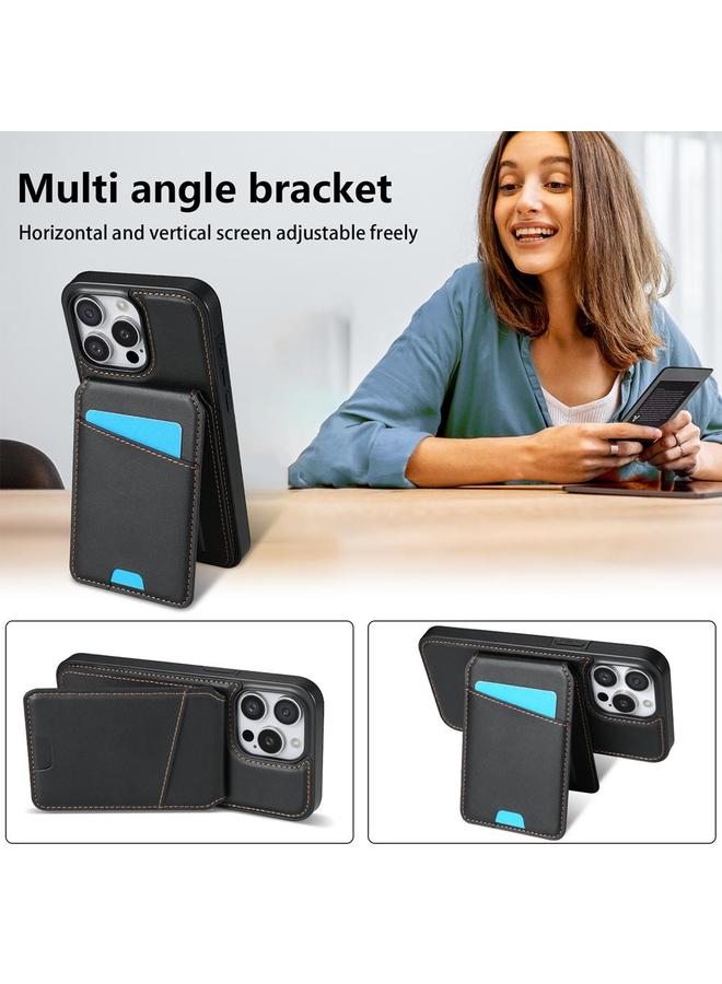 اس-توب جراب هاتف iPhone 15 Pro Max بملمس جلدي وحقيبة بطاقات قابلة للفصل من Magsafe - Image 5